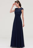 Sleeveless Chiffon A-line/Princess Long/Floor-Length Bridesmaid Dresseses With Appliqued Melany STKP0025455