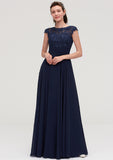 Sleeveless Chiffon A-line/Princess Long/Floor-Length Bridesmaid Dresseses With Appliqued Melany STKP0025455