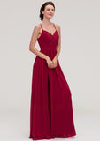 Sleeveless Sweetheart Long/Floor-Length Chiffon A-line/Princess Bridesmaid Dresseses With Split Pleated Lizeth STKP0025477