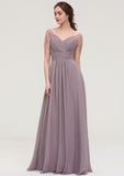 Short Sleeve Sweetheart Long/Floor-Length Chiffon A-line/Princess Bridesmaid Dresses With Pleated Beading Yaritza STKP0025487