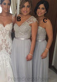 Strapless Floor-Length A-Line/Princess Chiffon Bridesmaid Dresseses With Appliqued Waistband Greta STKP0025533