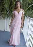 Sleeveless Sweetheart Long/Floor-Length A-line/Princess Chiffon Bridesmaid Dresses With Pleated Juliette STKP0025557