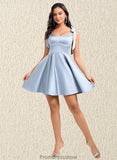 Gretchen A-line Sweetheart Short Satin Homecoming Dress With Bow STKP0025678