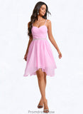 Moira A-line Sweetheart Asymmetrical Chiffon Homecoming Dress With Beading STKP0025690