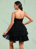 Alessandra Ball-Gown/Princess Scoop Short Tulle Homecoming Dress With Pleated Ruffle STKP0025648