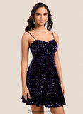 Jordan A-line Sweetheart Short Sequin Homecoming Dress STKP0025649