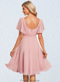 Jordyn A-line V-Neck Knee-Length Chiffon Homecoming Dress STKP0025702