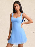 Jaelynn A-line Square Mini Chiffon Homecoming Dress With Bow STKP0025661