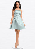 Taniya A-line Straight Short Satin Homecoming Dress STKP0025643