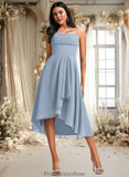 Lisa A-line Cowl Asymmetrical Chiffon Bridesmaid Dress With Ruffle STKP0025727