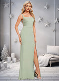 Sabrina Trumpet/Mermaid Square Floor-Length Chiffon Bridesmaid Dress STKP0025808