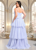 Shiloh Ball-Gown/Princess Sweetheart Sweep Train Tulle Prom Dresses With Bow STKP0025843