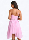 Moira A-line Sweetheart Asymmetrical Chiffon Homecoming Dress With Beading STKP0025690