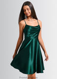 Perla A-line Cowl Short Stretch Satin Homecoming Dress STKP0025664