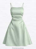 Taniya A-line Straight Short Satin Homecoming Dress STKP0025643