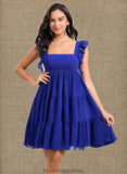 Trinity A-line Square Short Chiffon Homecoming Dress With Bow STKP0025665