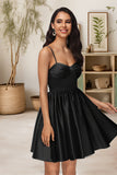 Bella A-line Sweetheart Short/Mini Satin Homecoming Dress STKP0020497