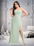 Sabrina Trumpet/Mermaid Square Floor-Length Chiffon Bridesmaid Dress STKP0025808