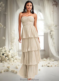 Braelyn A-line Sweetheart Floor-Length Chiffon Bridesmaid Dress STKP0025762