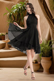 Naomi A-line Scoop Asymmetrical Chiffon Homecoming Dress With Pleated STKP0020513