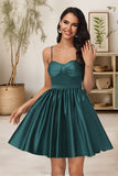 Bella A-line Sweetheart Short/Mini Satin Homecoming Dress STKP0020497