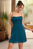 Jordyn A-line Cowl Short/Mini Silky Satin Homecoming Dress STKP0020477