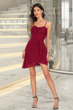 Genesis Sheath/Column V-Neck Short/Mini Jersey Sequin Homecoming Dress With Cascading Ruffles Sequins STKP0020509