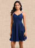 Addison A-line V-Neck Short Chiffon Homecoming Dress STKP0025641