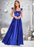 Lorelai Ball-Gown/Princess Sweetheart Floor-Length Satin Prom Dresses STKP0025859