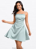 Taniya A-line Straight Short Satin Homecoming Dress STKP0025643