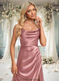 Marlene A-line Cowl Floor-Length Stretch Satin Prom Dresses STKP0025881