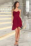 Genesis Sheath/Column V-Neck Short/Mini Jersey Sequin Homecoming Dress With Cascading Ruffles Sequins STKP0020509