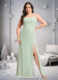 Sabrina Trumpet/Mermaid Square Floor-Length Chiffon Bridesmaid Dress STKP0025808