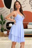 Kadence A-line V-Neck Short/Mini Chiffon Homecoming Dress STKP0020470