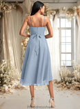 Lisa A-line Cowl Asymmetrical Chiffon Bridesmaid Dress With Ruffle STKP0025727