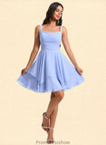 Jaylynn A-line Scoop Short Chiffon Homecoming Dress With Pleated STKP0025654