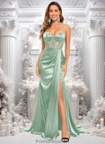 Lexie Trumpet/Mermaid Sweetheart Sweep Train Stretch Satin Prom Dresses STKP0025836