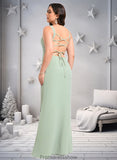 Sabrina Trumpet/Mermaid Square Floor-Length Chiffon Bridesmaid Dress STKP0025808