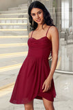 Genesis Sheath/Column V-Neck Short/Mini Jersey Sequin Homecoming Dress With Cascading Ruffles Sequins STKP0020509