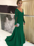 Kelly Sheath/Column Tulle Applique V-neck Long Sleeves Sweep/Brush Train Mother of the Bride Dresses STKP0020380