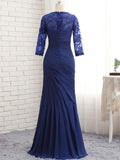 Aniyah Trumpet/Mermaid Chiffon Lace Sweetheart 3/4 Sleeves Floor-Length Mother of the Bride Dresses STKP0020442