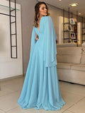 Zoe A-Line/Princess Chiffon Ruffles V-neck Sleeveless Floor-Length Mother of the Bride Dresses STKP0020452