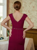 Rory Sheath/Column Stretch Crepe Beading V-neck Sleeveless Floor-Length Mother of the Bride Dresses STKP0020330