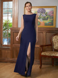 Caylee Sheath/Column Stretch Crepe Scoop Sleeveless Floor-Length Mother of the Bride Dresses STKP0020361