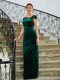 Kelsie Sheath/Column Velvet Ruched V-neck Sleeveless Floor-Length Mother of the Bride Dresses STKP0020245