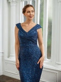 Jaylynn Sheath/Column Ruched V-neck Sleeveless Floor-Length Mother of the Bride Dresses STKP0020240