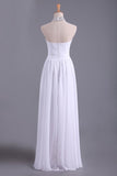 2024 White Hater Prom Dresses A Line Chiffon PHLQG64G