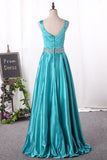 2024 New Arrival A Line Prom Dresses Straps Satin PG7Q2MKA