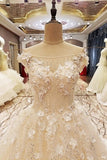 2024 Hot Selling Wedding Dresses Tulle Lace Up With Beads And Handmade Flowers PHS5R95B