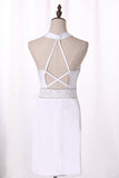 2024 New Arrival Halter Open Back  Cocktail Dresses Spandex With Beading